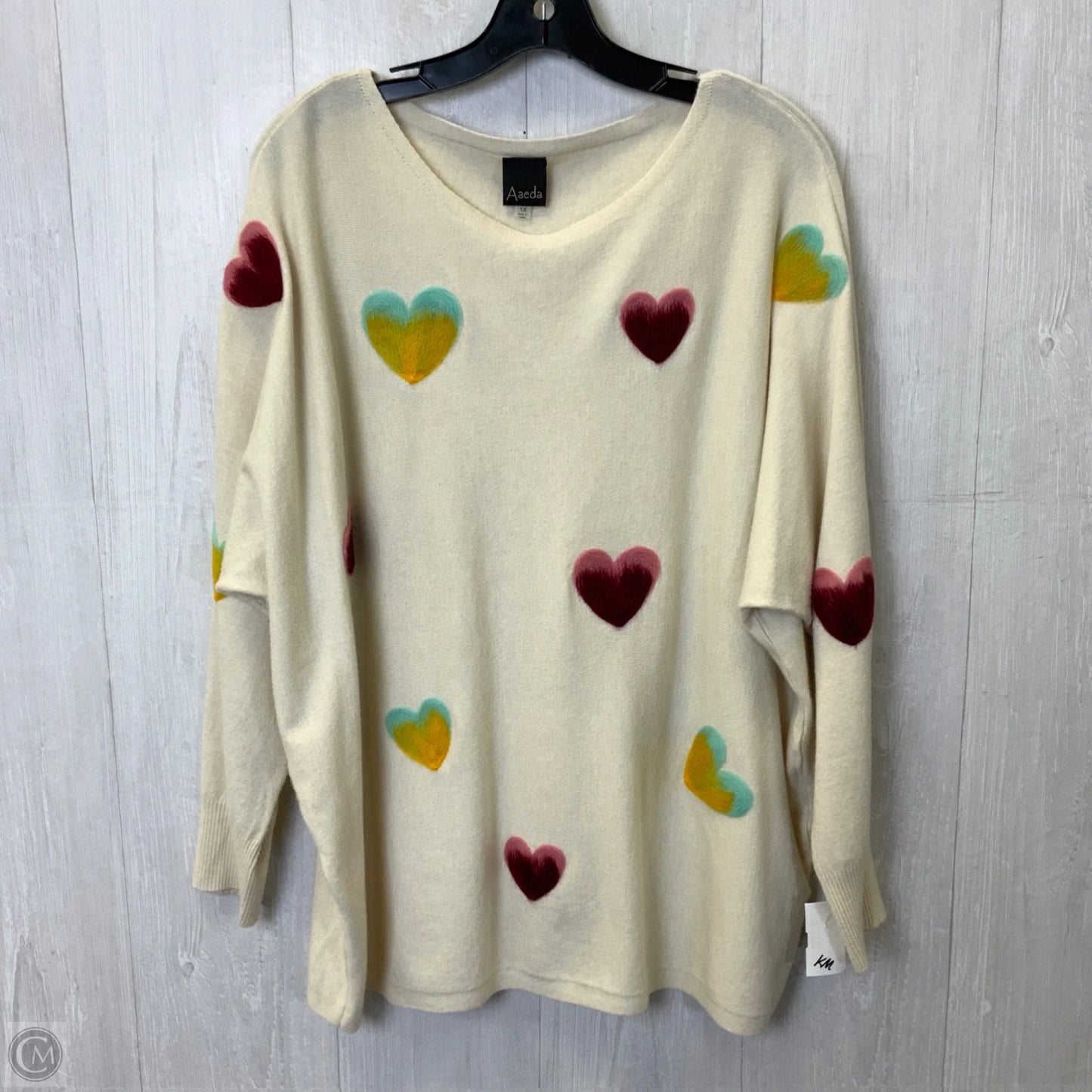 Sweater By Clothes Mentor In Cream, Size: 1x