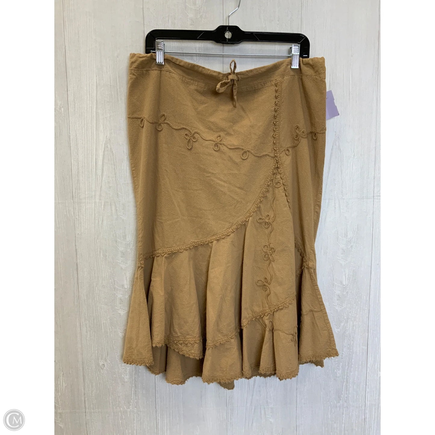 Skirt Midi By Clothes Mentor In Brown, Size: L