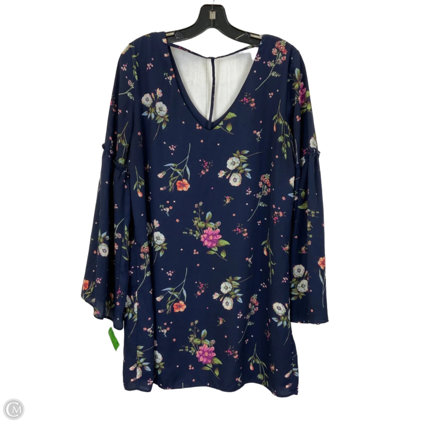Tunic Long Sleeve By Clothes Mentor In Navy, Size: L