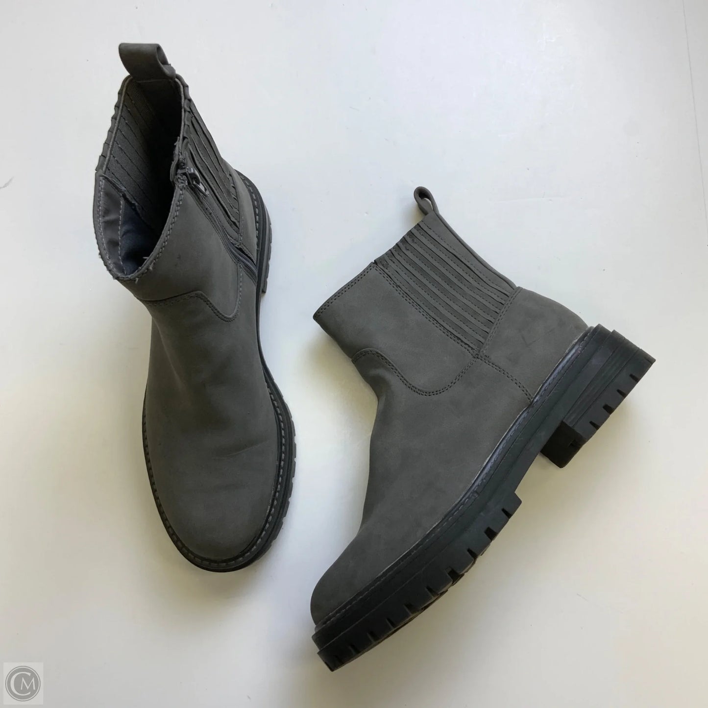Boots Ankle Flats By Time And Tru In Grey, Size: 10