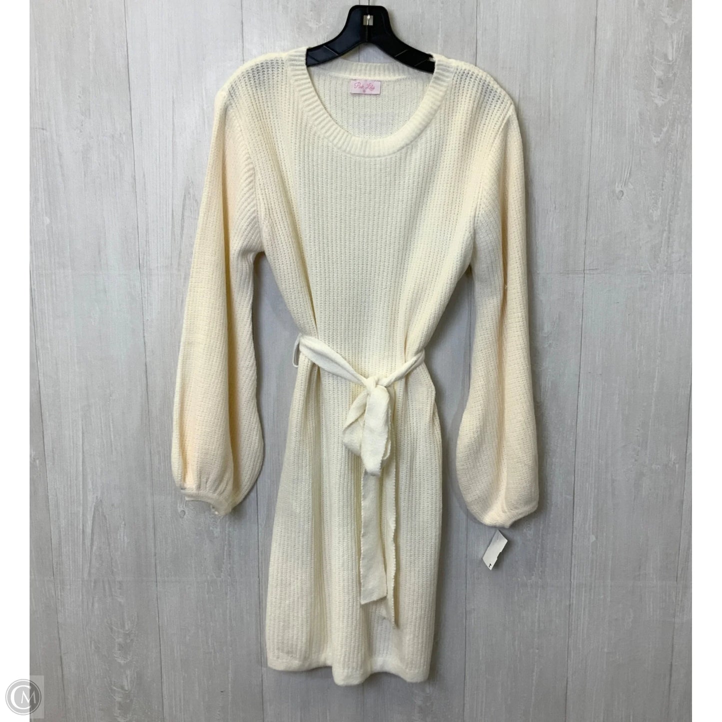 Dress Sweater By Pink Lily In Cream, Size: M