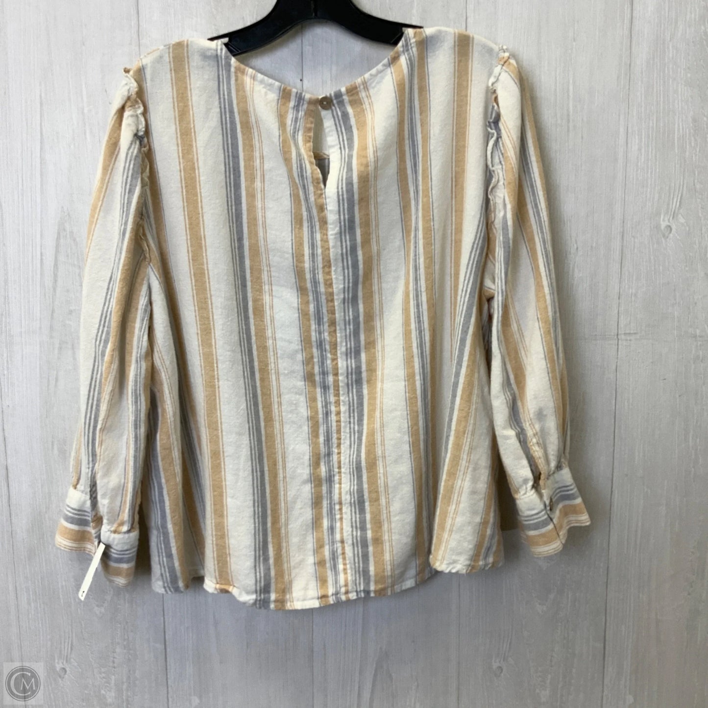 Top 3/4 Sleeve By Lc Lauren Conrad In Striped Pattern, Size: Xl