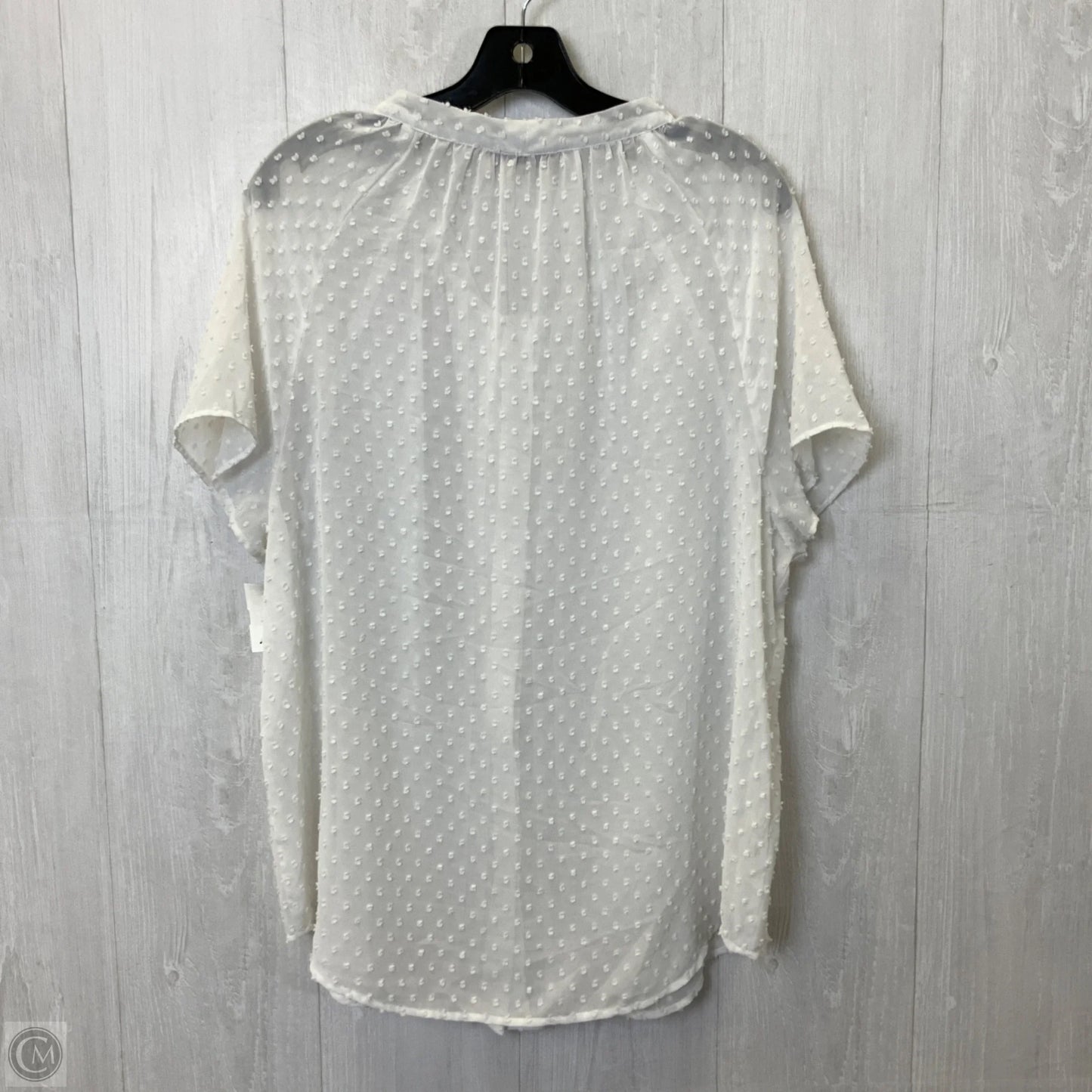 Top Short Sleeve By Loft In White, Size: Xl