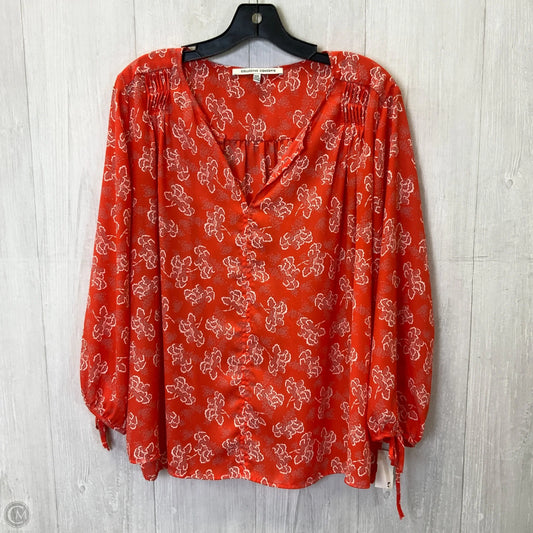 Top Long Sleeve By Collective Concepts In Orange & White, Size: 2x