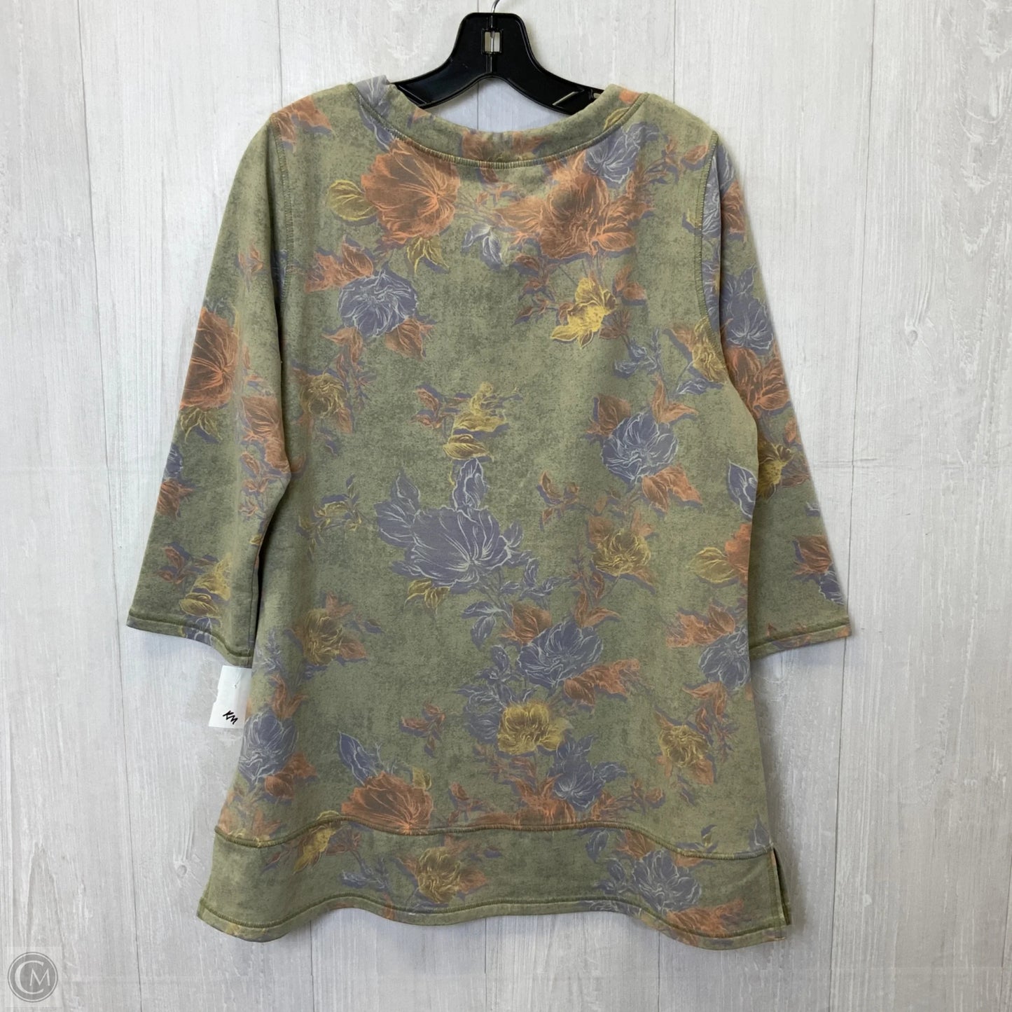 Top Long Sleeve By Zenergy By Chicos In Green & Orange, Size: L