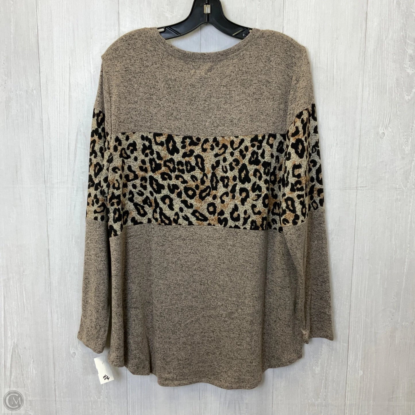 Top Long Sleeve By Maurices In Leopard Print, Size: Xl