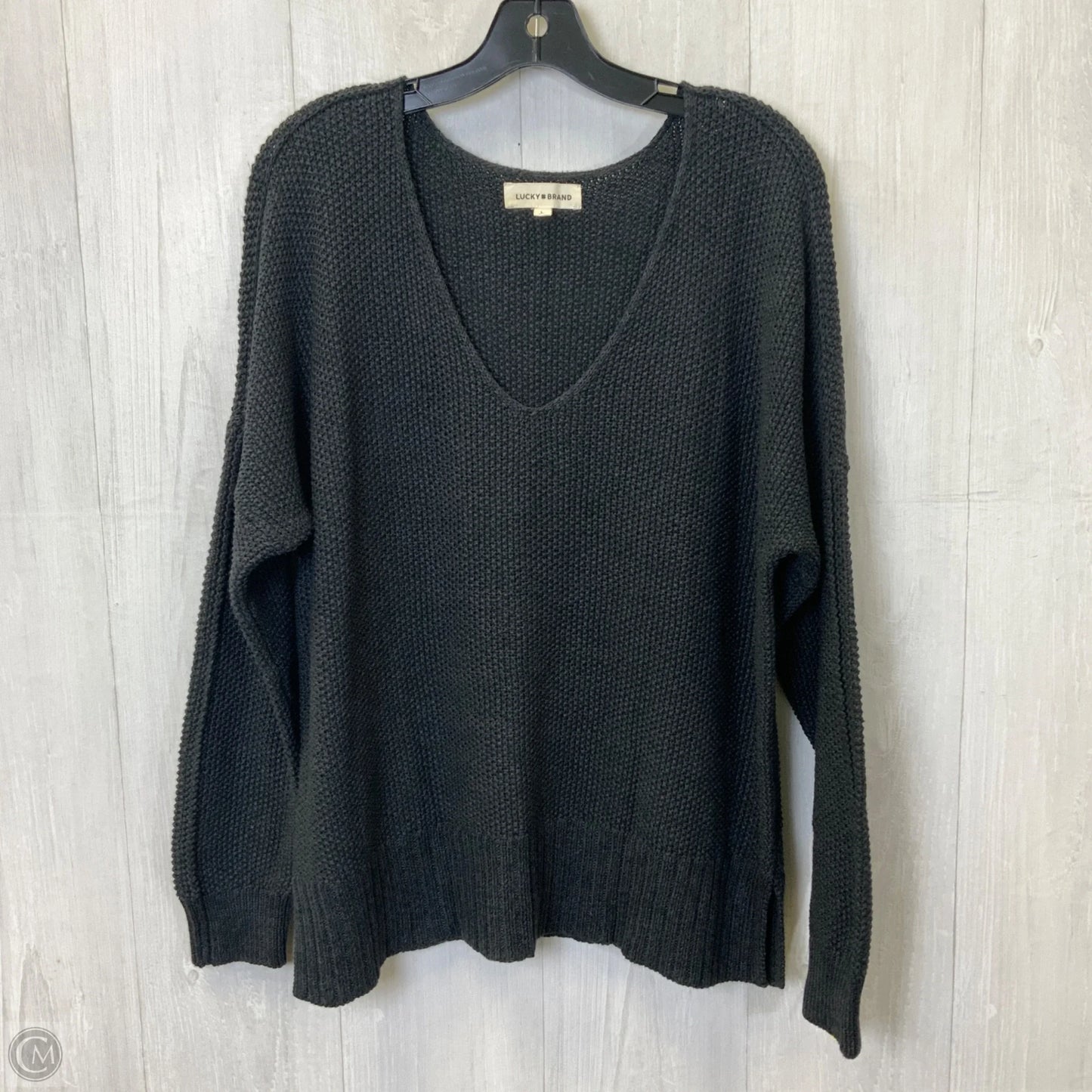 Sweater By Lucky Brand In Grey, Size: L