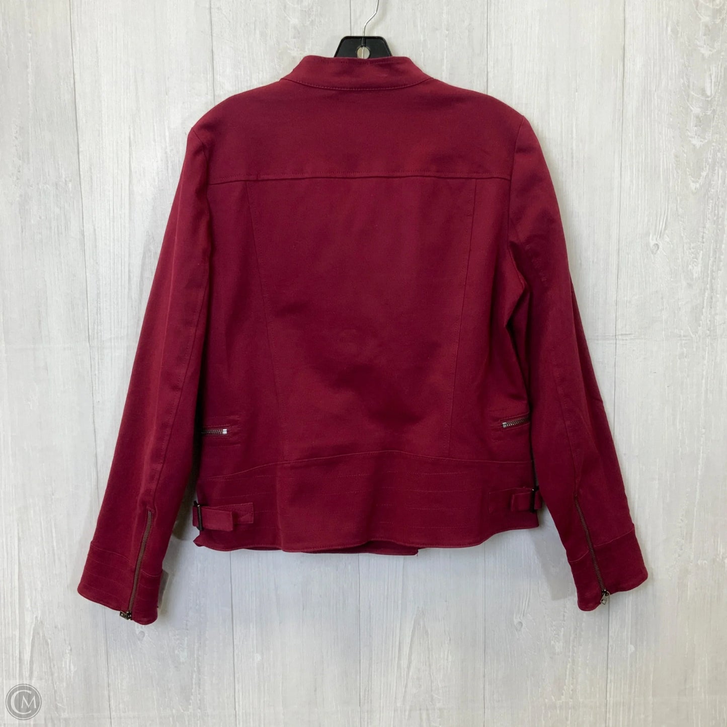 Jacket Moto By Banana Republic In Maroon, Size: M