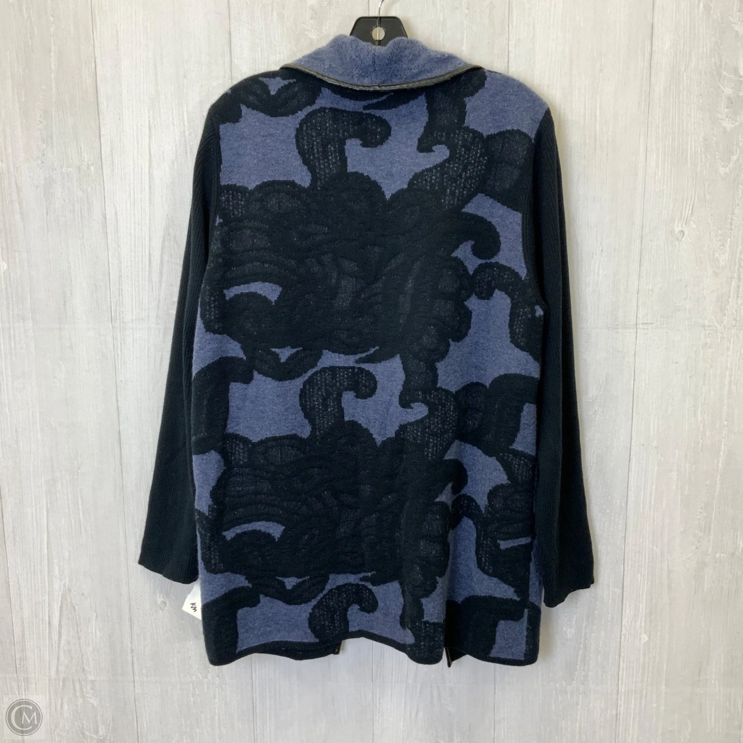 Cardigan By Chicos In Black & Blue, Size: Xl