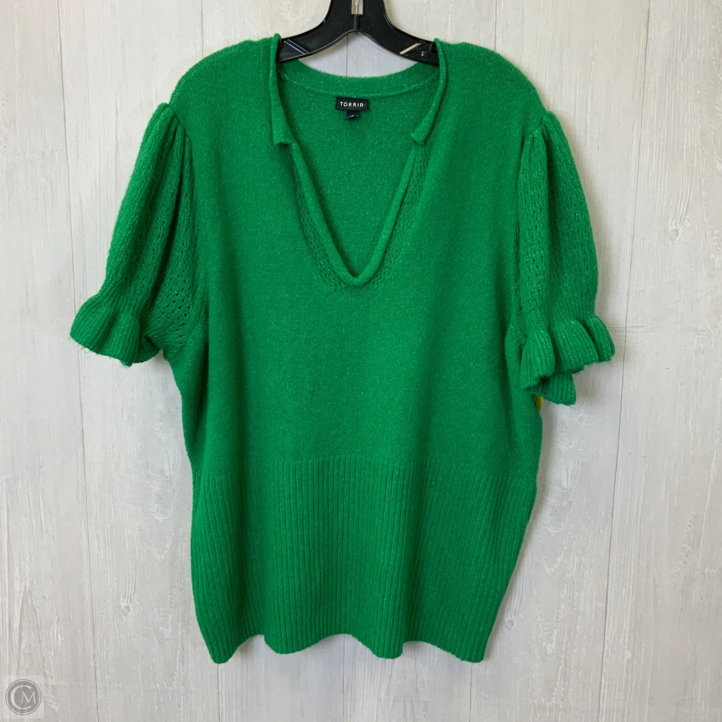 Sweater Short Sleeve By Torrid In Green, Size: 4x