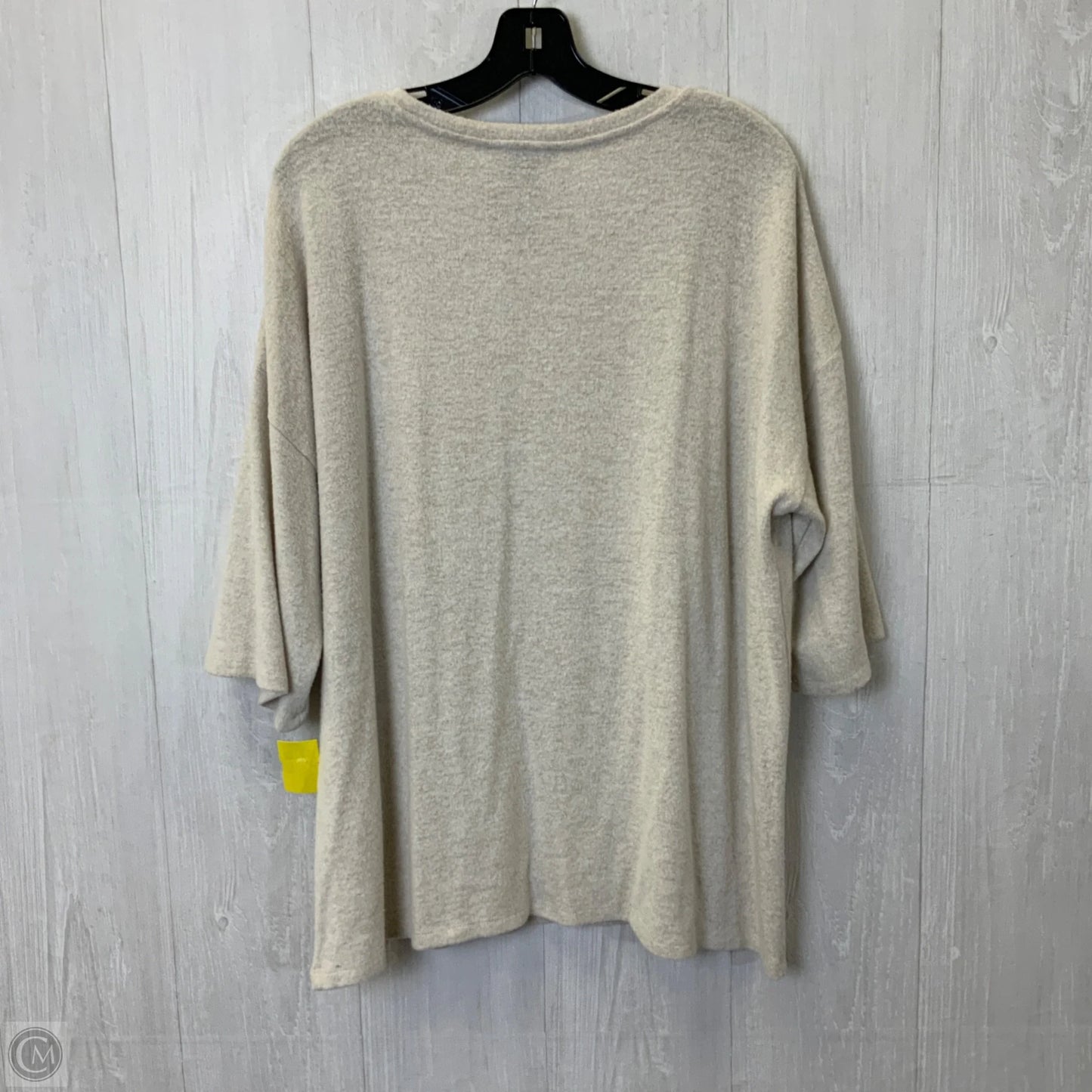 Top 3/4 Sleeve By Chelsea And Theodore In Cream, Size: Xl