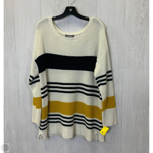 Sweater By Marled In Cream & Yellow, Size: 1x