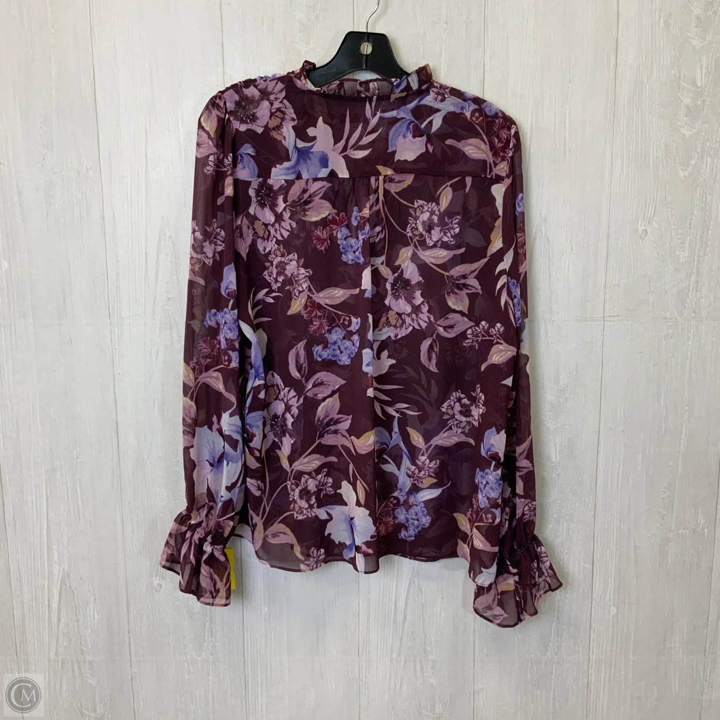 Blouse Long Sleeve By White House Black Market In Blue & Purple, Size: M