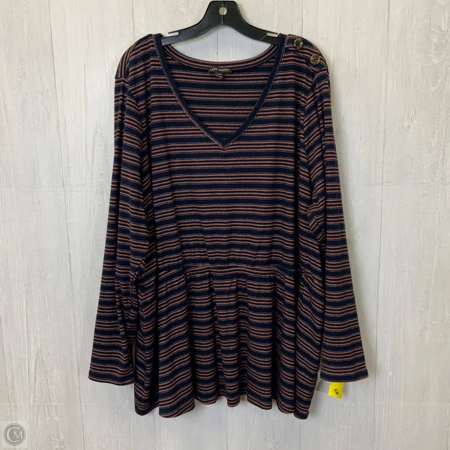 Top Long Sleeve By Lane Bryant In Striped Pattern, Size: 4x