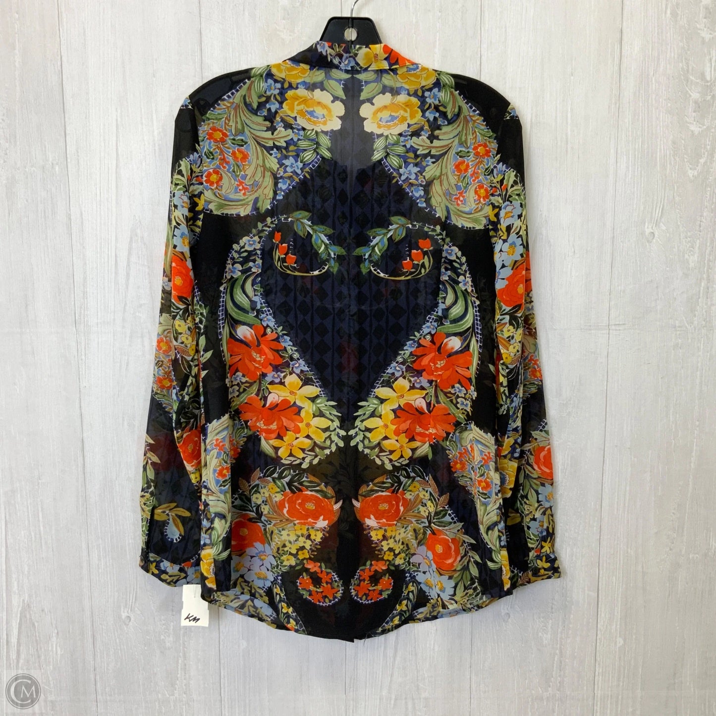 Blouse Long Sleeve By Cabi In Navy, Size: S