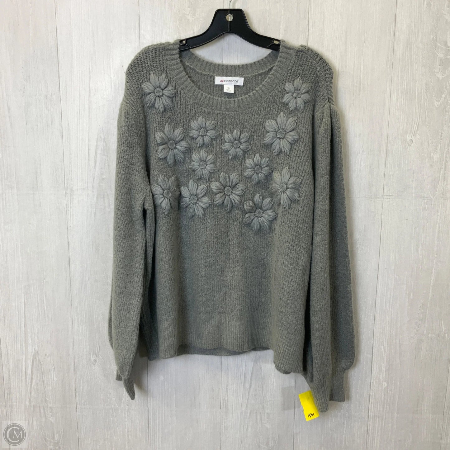 Sweater By Liz Claiborne In Grey, Size: Xl