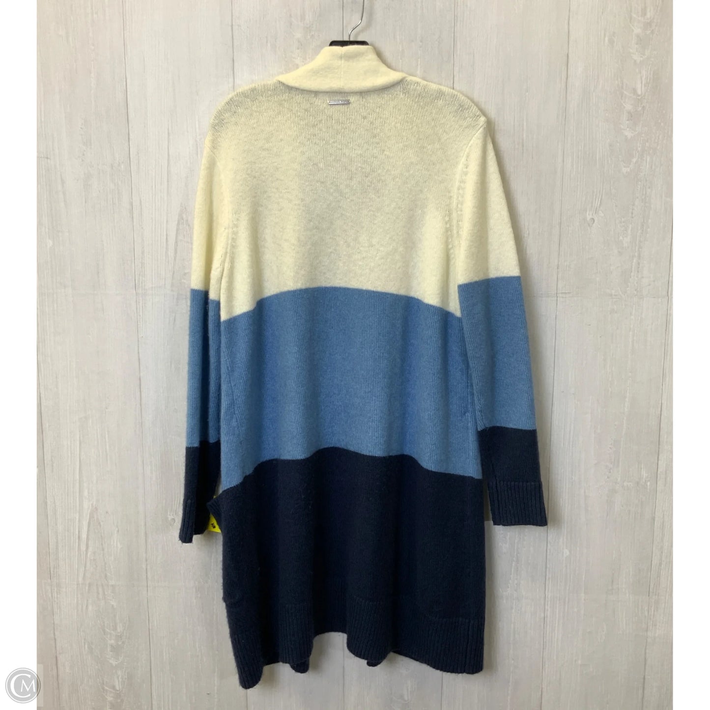 Cardigan By Michael By Michael Kors In Blue & Cream, Size: L
