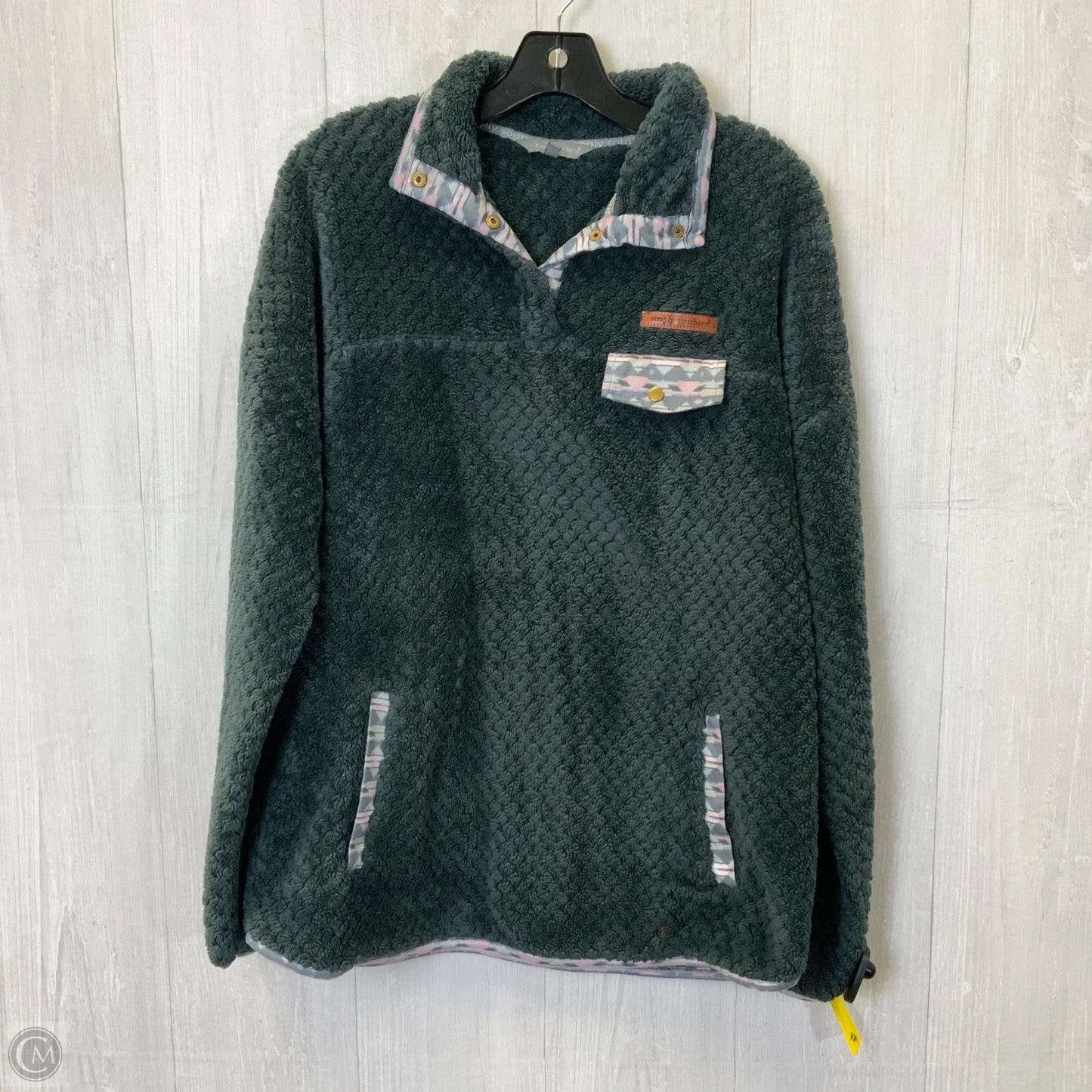 Jacket Fleece By Simply Southern In Blue, Size: L