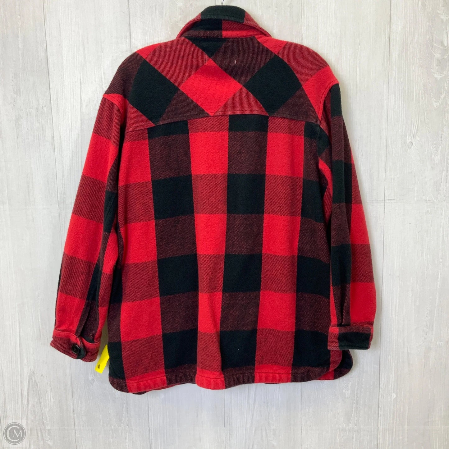 Jacket Shirt By Lucky Brand In Black & Red, Size: M