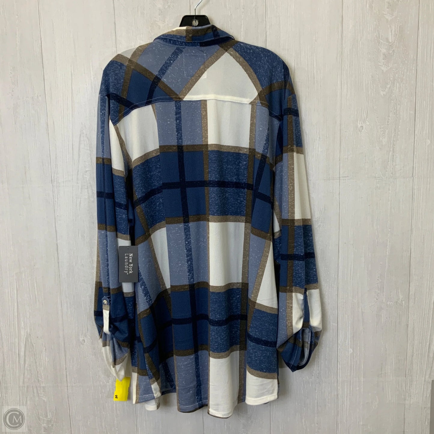 Top Long Sleeve By New York Laundry In Plaid Pattern, Size: 3x