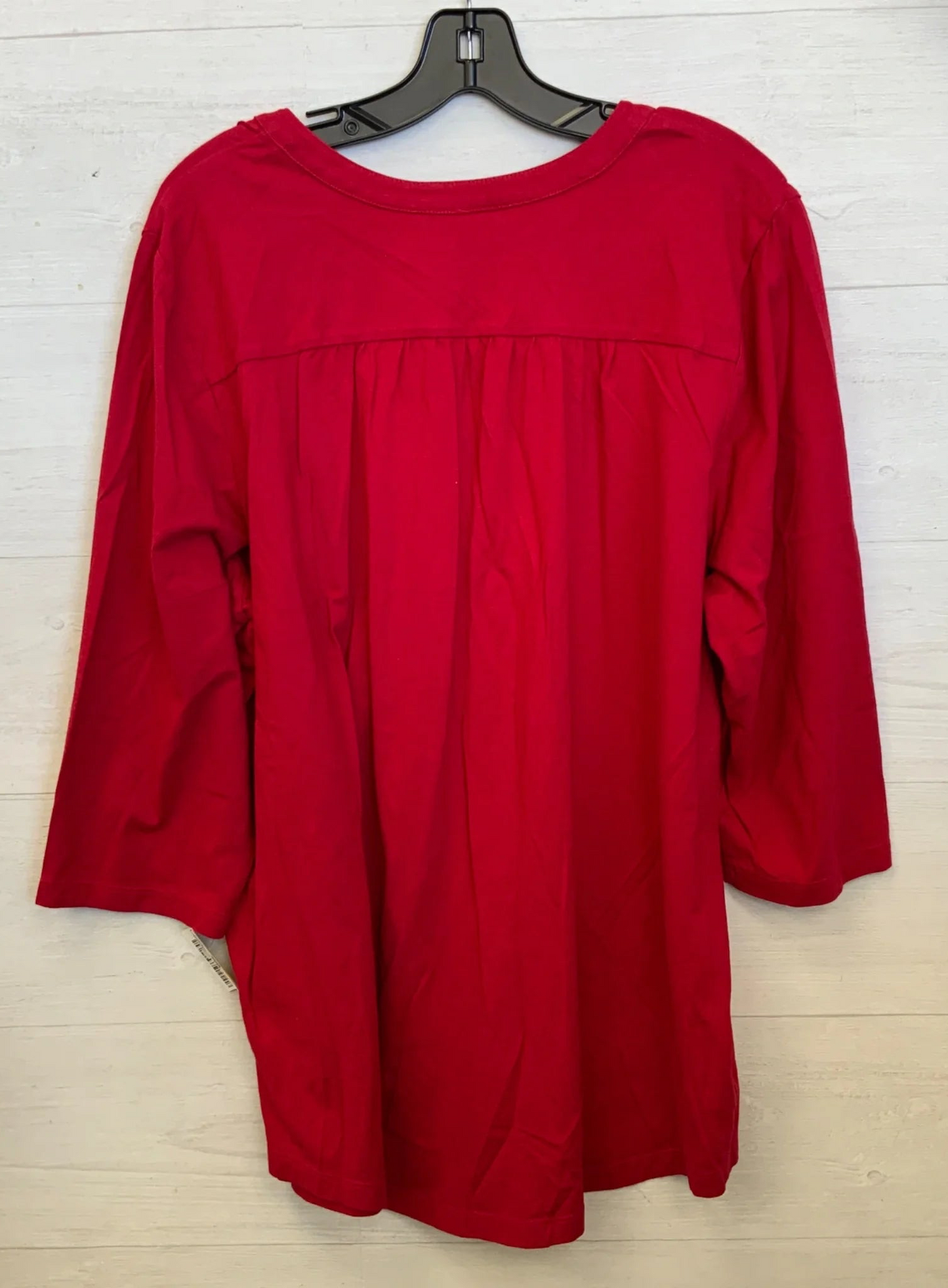 Top 3/4 Sleeve Basic By Coldwater Creek In Red, Size: 2x