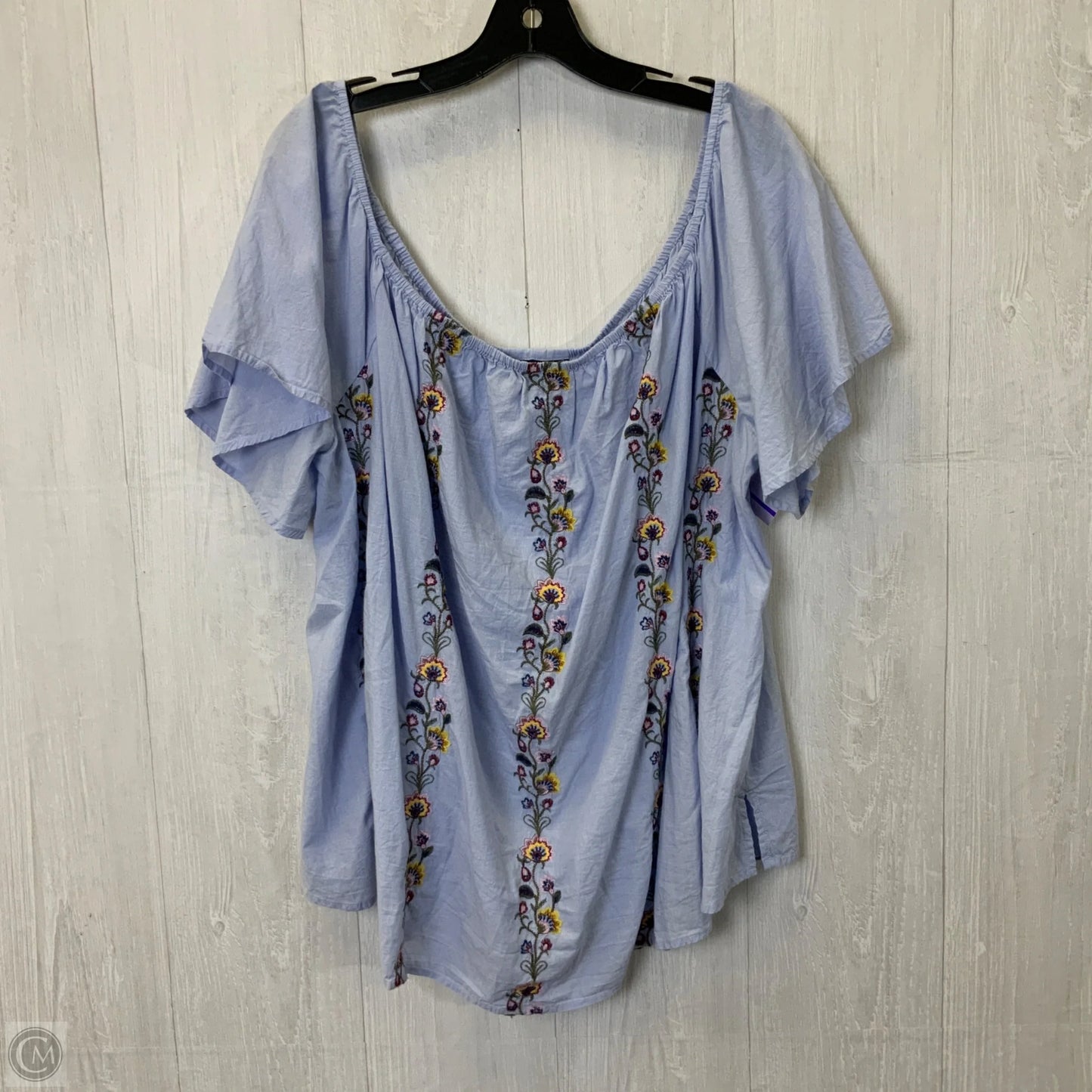 Top Short Sleeve By Lane Bryant In Blue, Size: 3x
