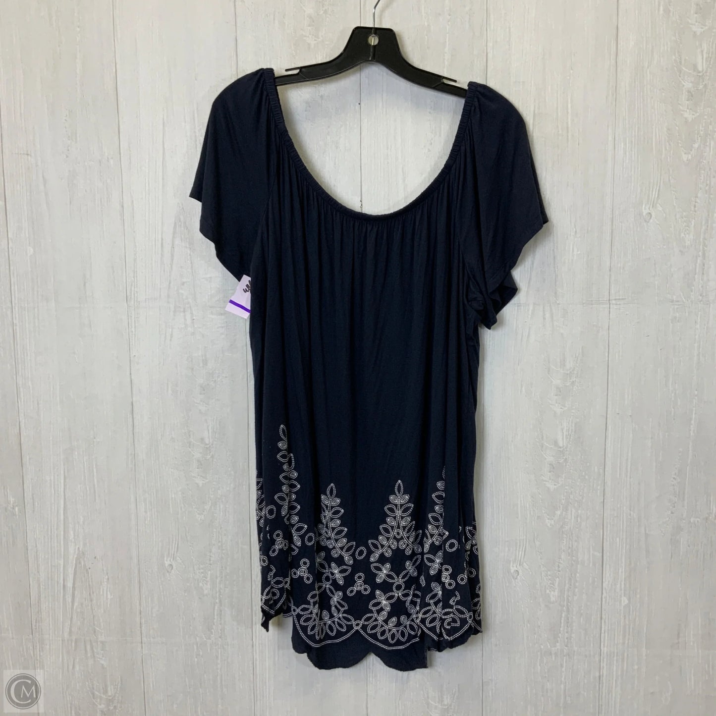 Top Short Sleeve By Lane Bryant In Navy, Size: 3x