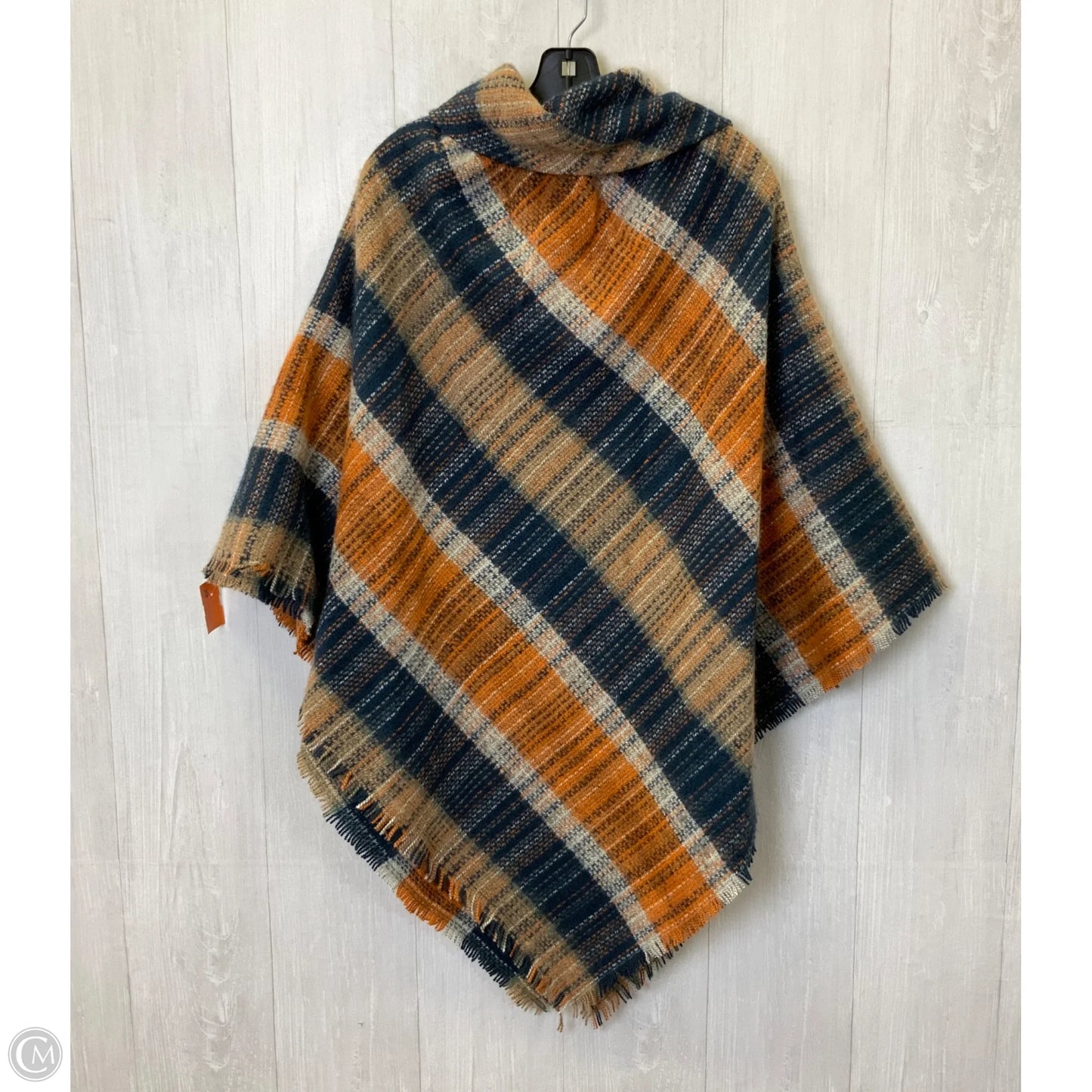 Poncho By Marc New York In Blue & Orange, Size: Osfm