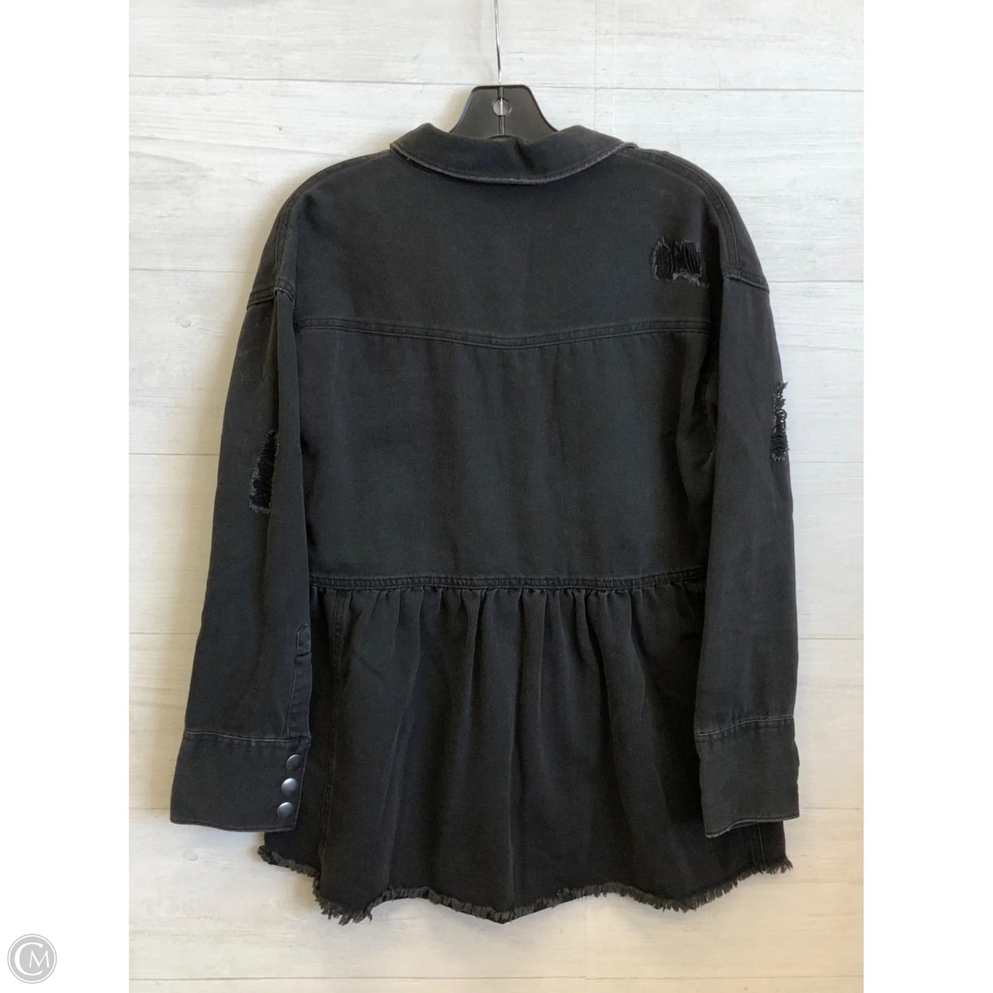 Jacket Shirt By Versona In Black, Size: S