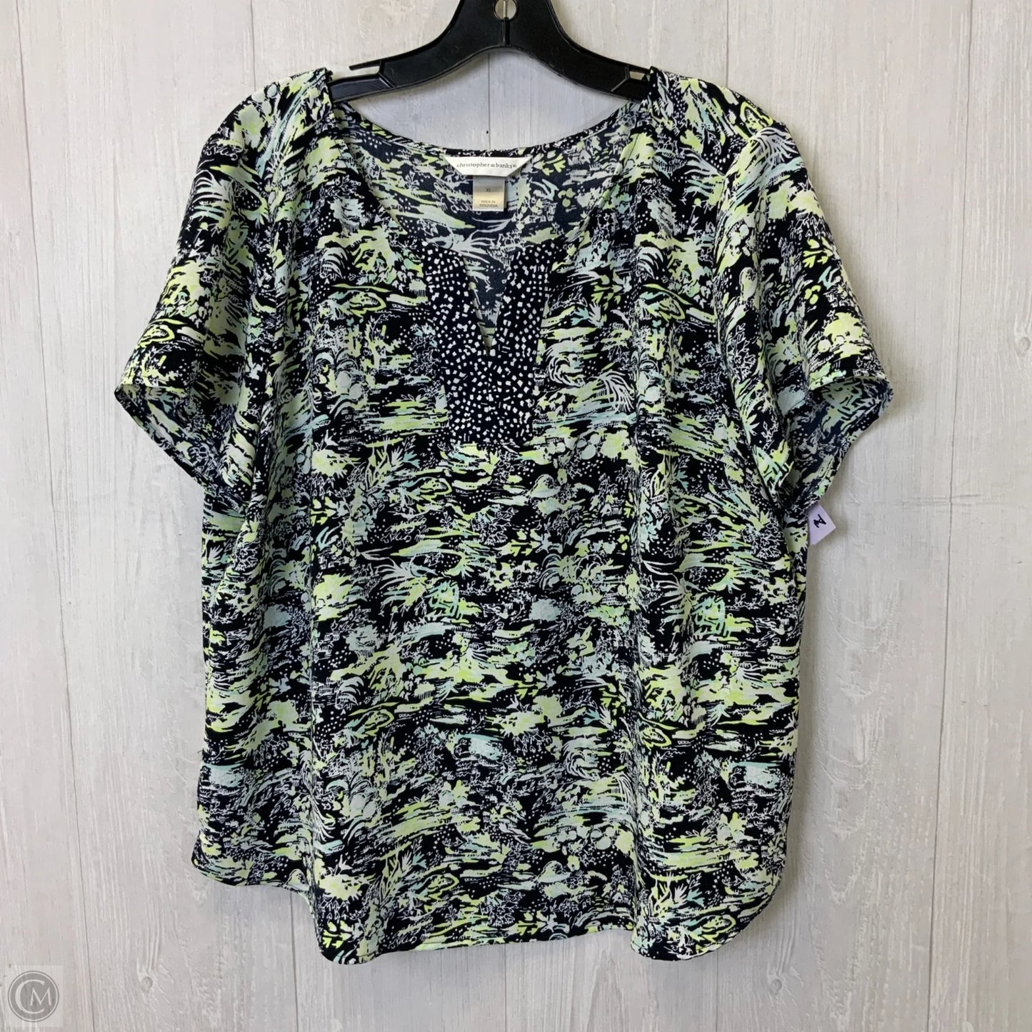 Top Short Sleeve By Christopher And Banks In Multi-colored, Size: Xl