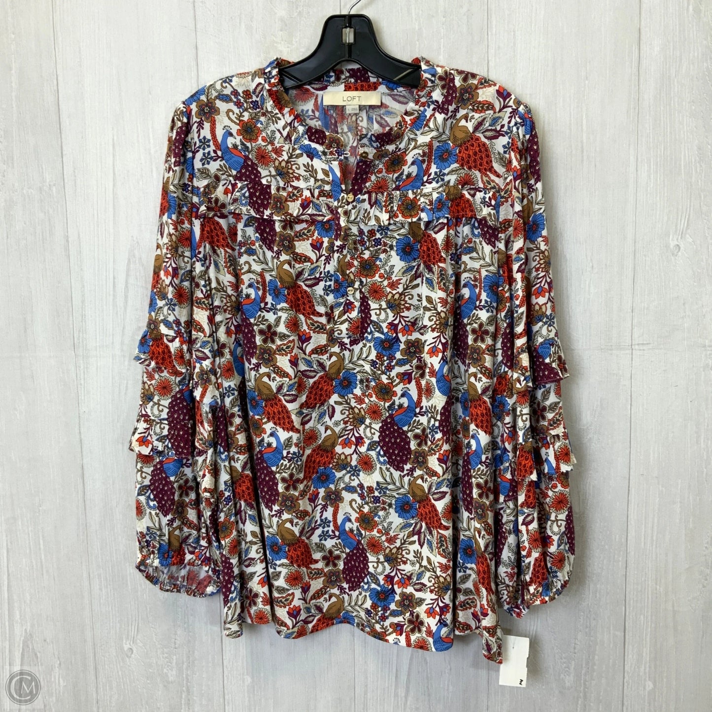 Top Long Sleeve By Loft In Multi-colored, Size: L