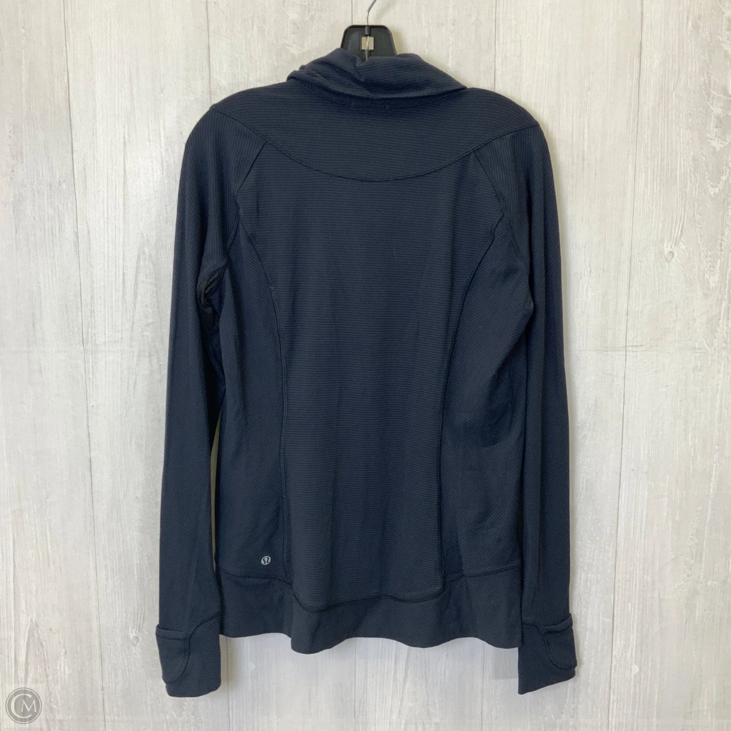 Athletic Top Long Sleeve Collar By Lululemon In Navy, Size: M