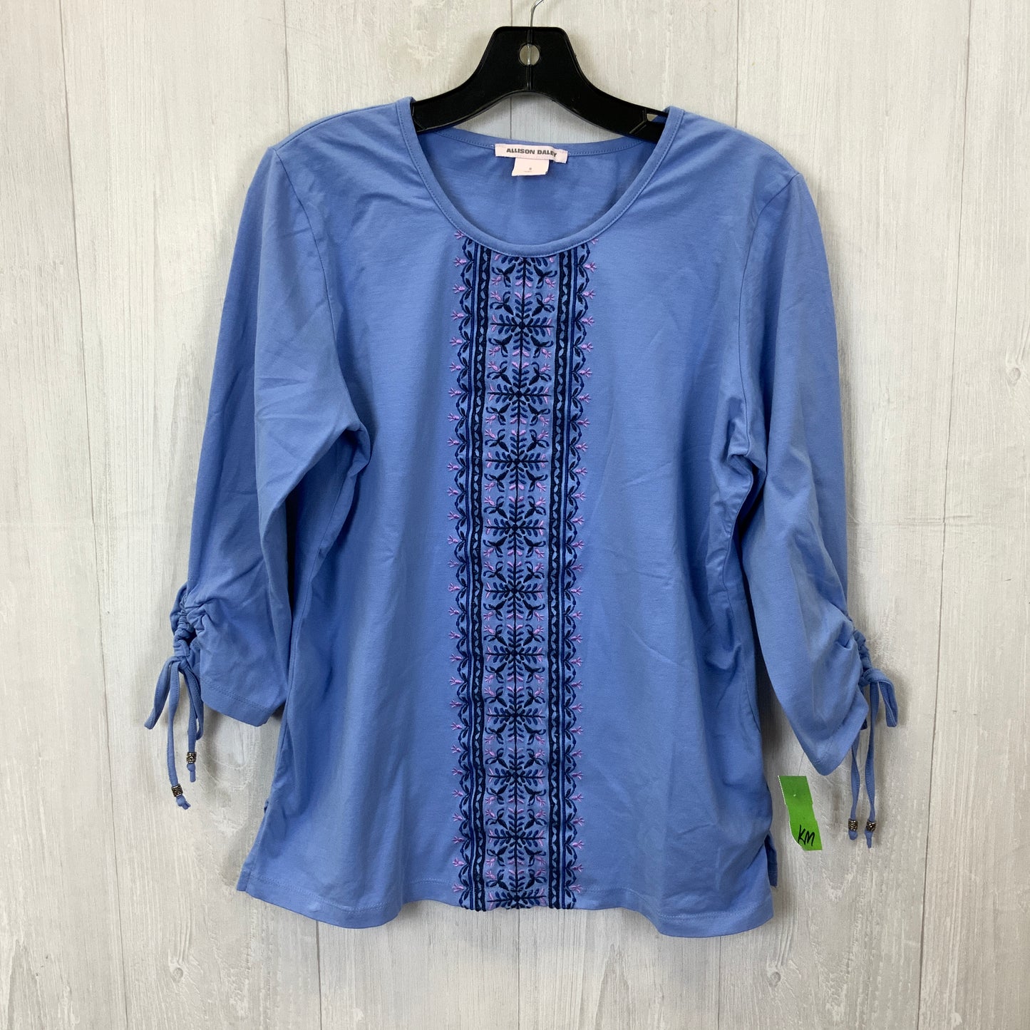 Top 3/4 Sleeve By Allison Daley In Blue, Size:S