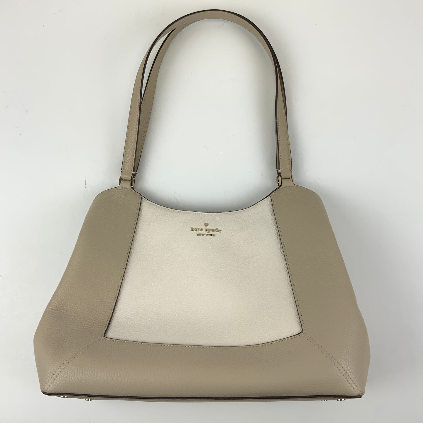 Handbag Designer By Kate Spade In Cream & Tan, Size:Large