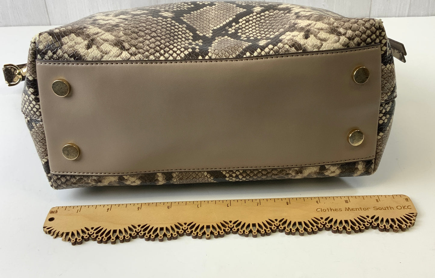 Handbag Designer By Michael Kors Collection In Snakeskin Print, Size:Medium