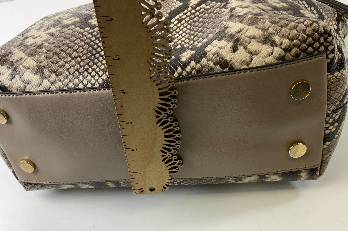 Handbag Designer By Michael Kors Collection In Snakeskin Print, Size:Medium