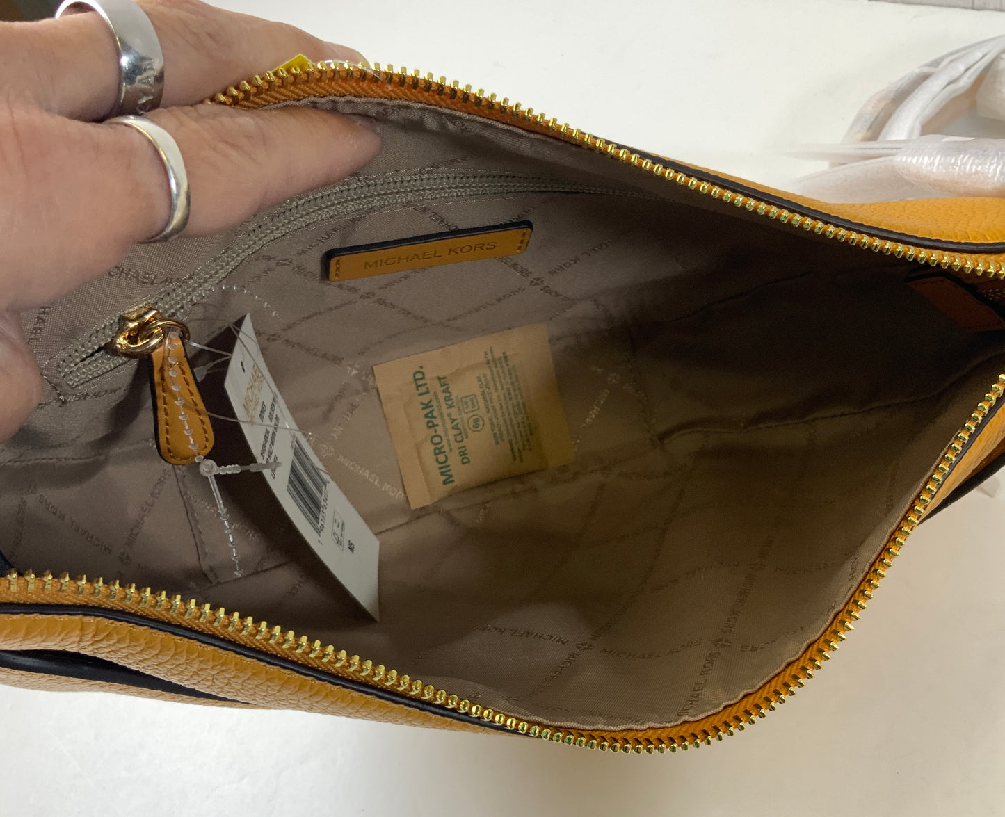 Handbag Designer By Michael Kors In Yellow, Size:Small