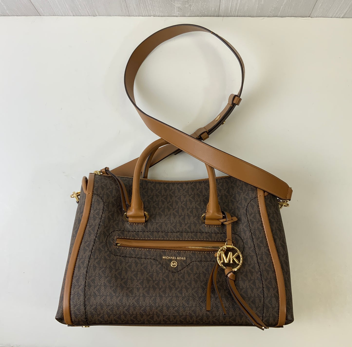 Handbag Designer By Michael Kors In Brown, Size:Large