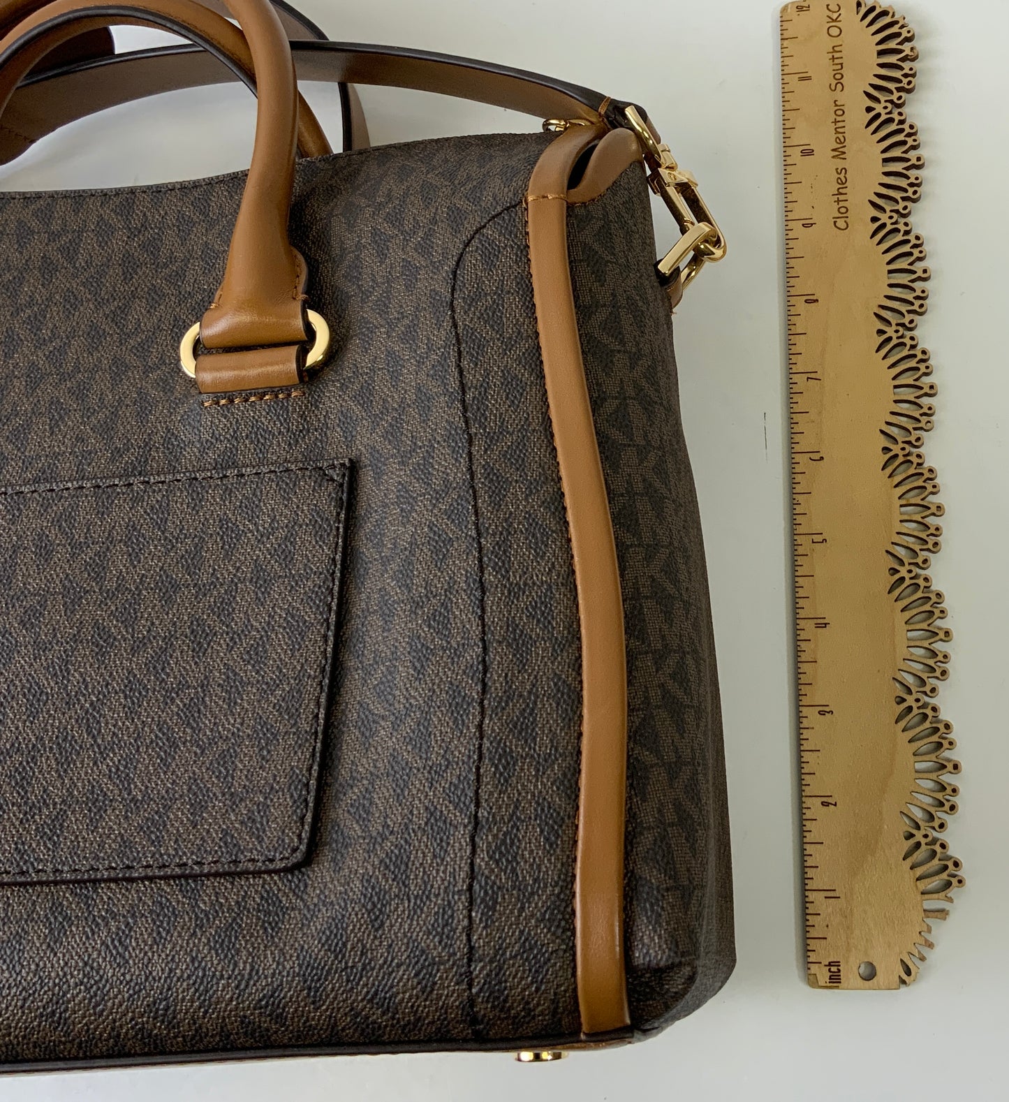 Handbag Designer By Michael Kors In Brown, Size:Large