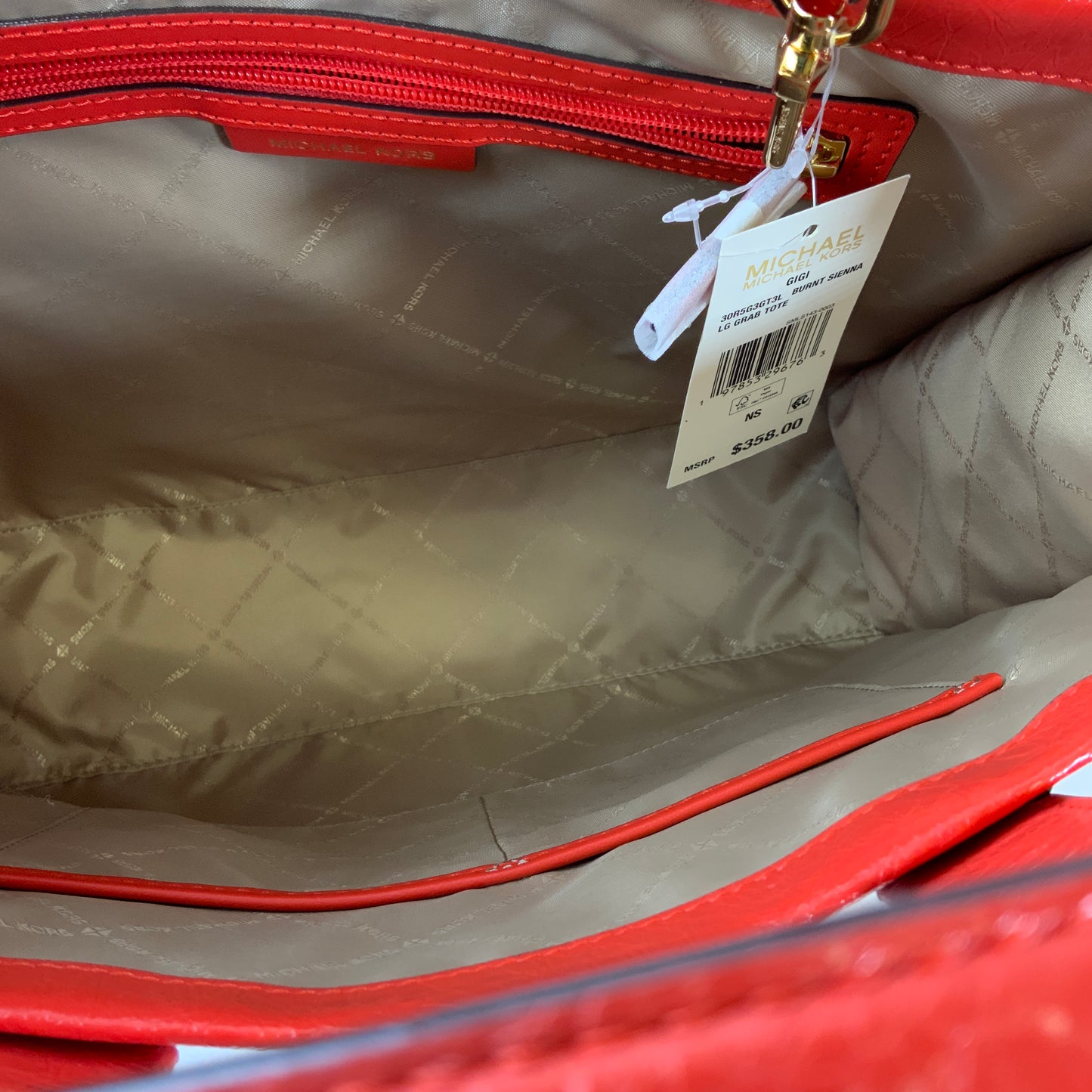 Handbag Designer By Michael Kors In Orange, Size:Large