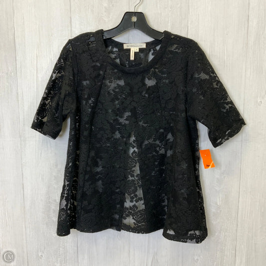 Top Short Sleeve By Bcbg In Black, Size: S