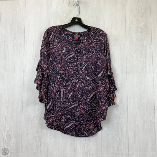 Blouse 3/4 Sleeve By Vince Camuto In Purple, Size: M