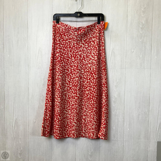 Skirt Midi By J. Crew In Red & White, Size: S