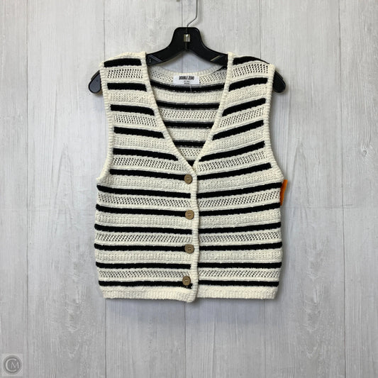 Vest Sweater By Double Zero In Black & White, Size: S