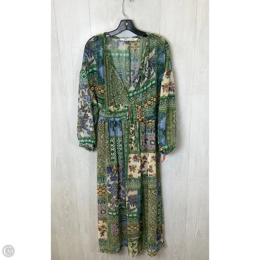 Dress Casual Midi By Zara In Green, Size: L
