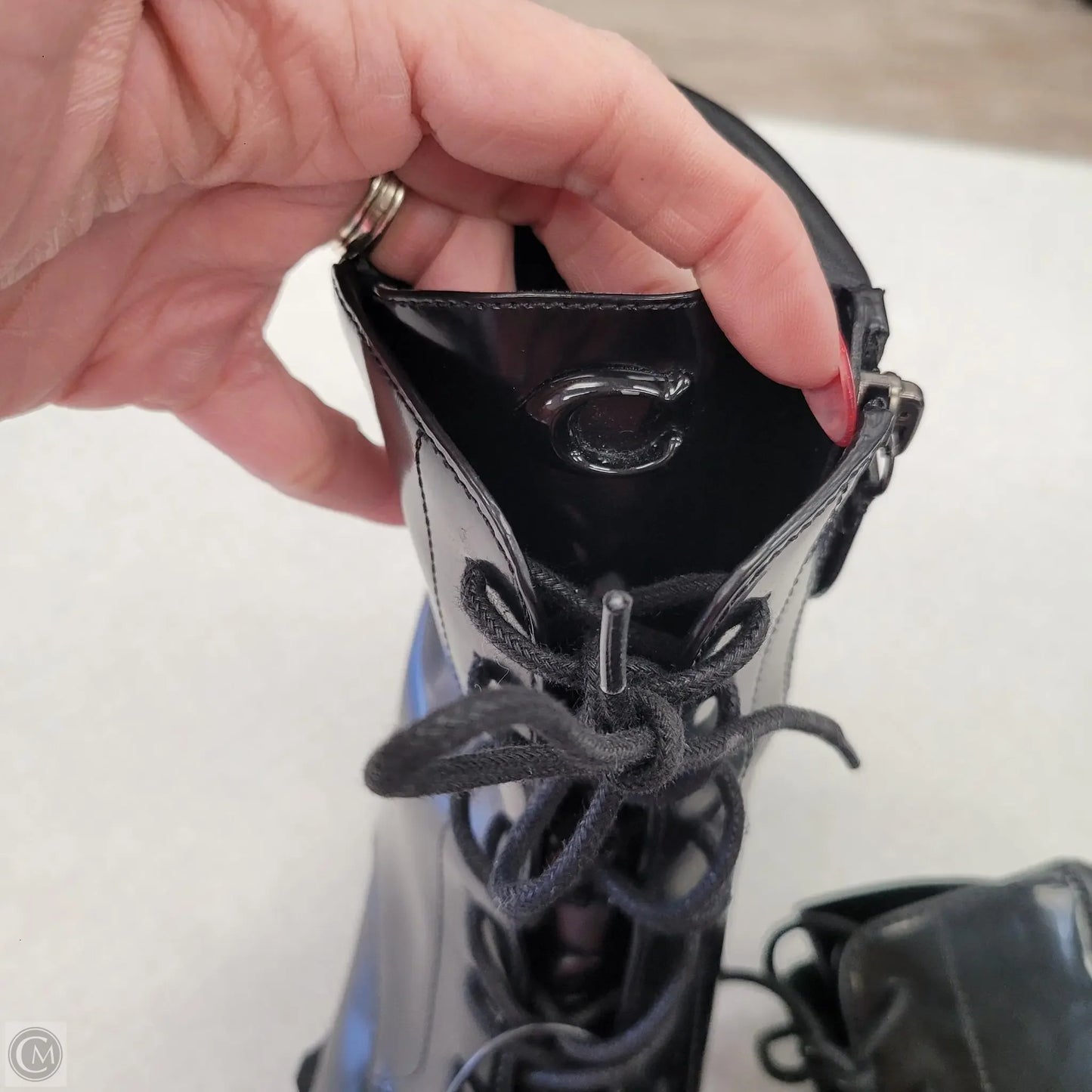 Boots Designer By Coach In Black, Size: 8