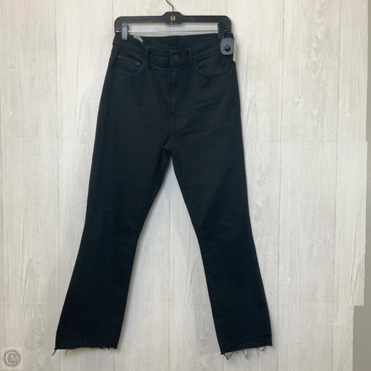 Jeans Cropped By Mother In Black Denim, Size: 12