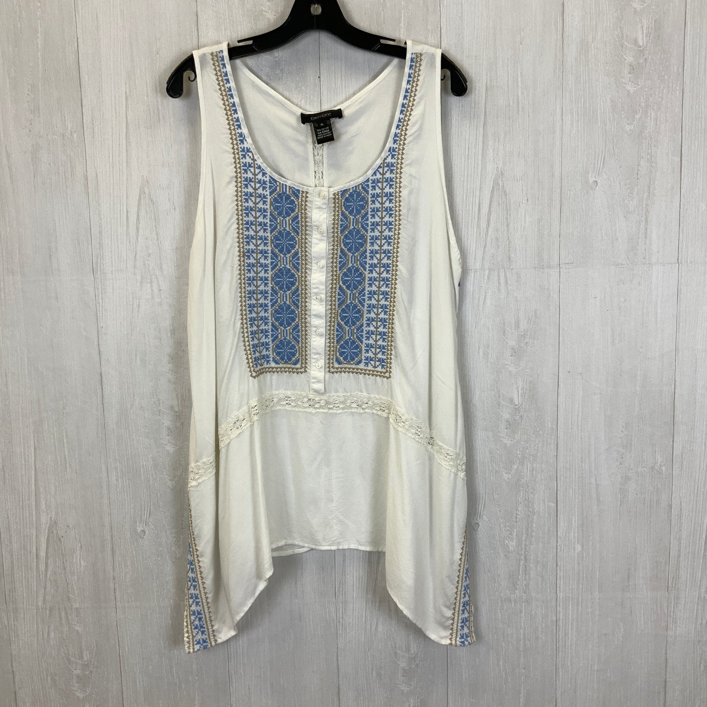 White Tank Top Karen Kane, Size Xl