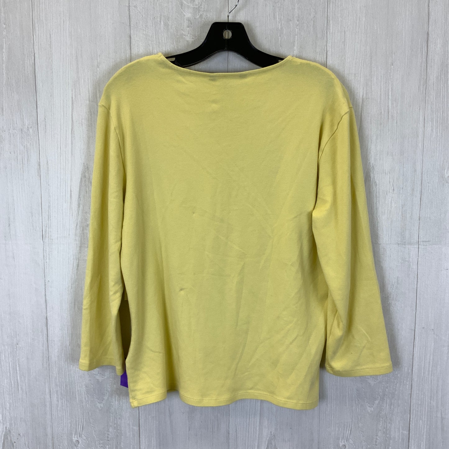 Top 3/4 Sleeve Basic By Lauren By Ralph Lauren In Yellow, Size: Xl