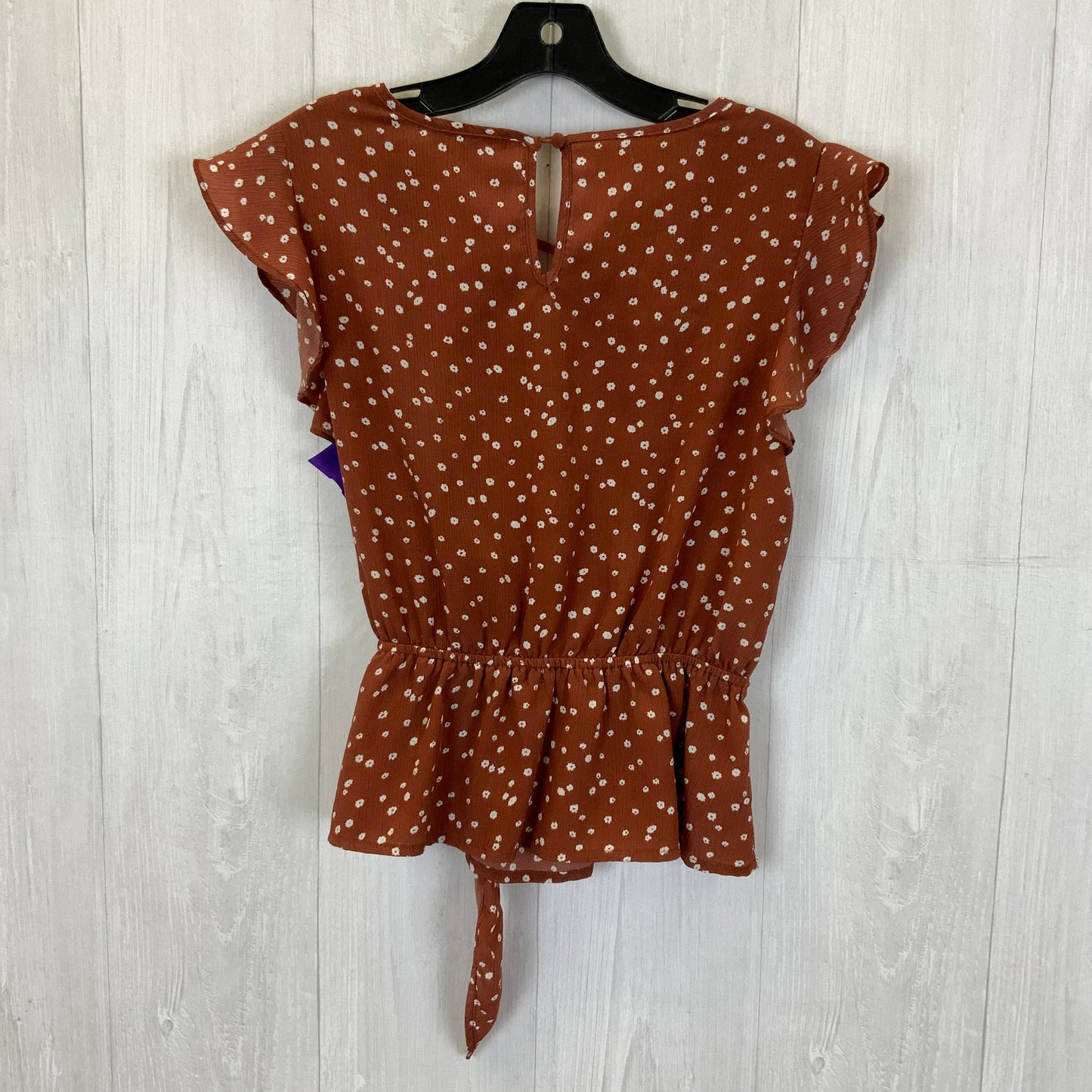 Brown & Cream Top Short Sleeve Papaya, Size M